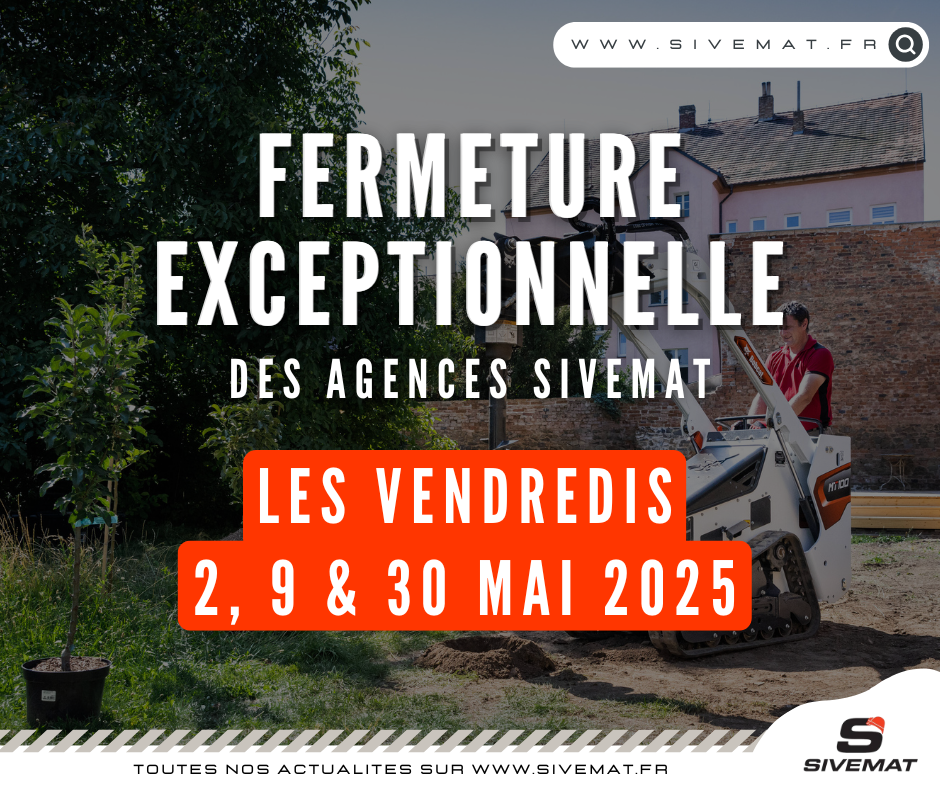 FERMETURE EXCEPTIONNELLE - VEND 2 / 9 / 30 MAI 2025